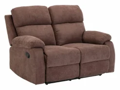 Vente-unique Conjunto Sofá Y Sillón|Sofá de 3 plazas, 2 plazas + sillón tela marrón TOLZANO