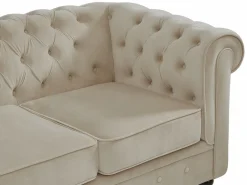Sofá de 3 plazas, 2 plazas y sillón de terciopelo estilo CHESTERFIELD^Vente-unique Best