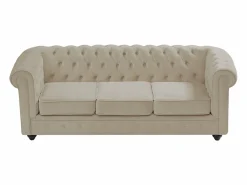 Sofá de 3 plazas, 2 plazas y sillón de terciopelo estilo CHESTERFIELD^Vente-unique Best