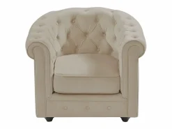 Sofá de 3 plazas, 2 plazas y sillón de terciopelo estilo CHESTERFIELD^Vente-unique Best