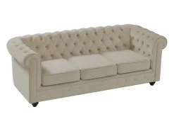 Sofá de 3 plazas, 2 plazas y sillón de terciopelo estilo CHESTERFIELD^Vente-unique Best
