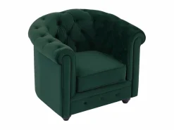 Sofá de 3 plazas, 2 plazas y sillón de terciopelo estilo CHESTERFIELD^Vente-unique Clearance