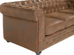 Vente-unique Todos Los Sofás|Sofás Y Sillones|Sofá de 3 plazas CHESTERFIELD de microfibra envejecida