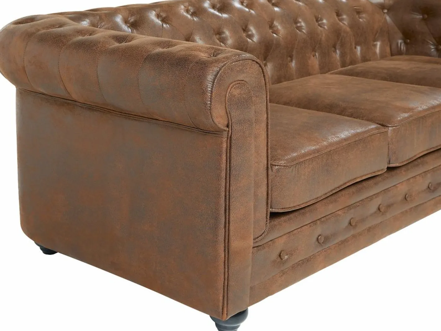 Vente-unique Todos Los Sofás|Sofás Y Sillones|Sofá de 3 plazas CHESTERFIELD de microfibra envejecida