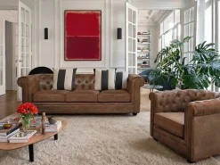 Vente-unique Todos Los Sofás|Sofás Y Sillones|Sofá de 3 plazas CHESTERFIELD de microfibra envejecida