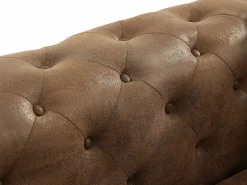 Vente-unique Sofá Vintage|Sofás Chesterfield|Sofá de 2 plazas chéster de microfibra con aspecto de cuero envejecido marrón EDWINA