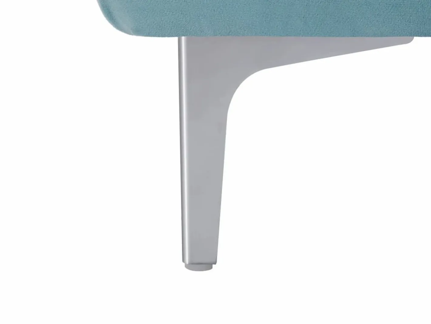 Vente-unique Sofás Chesterfield|Sofá de 3 plazas chéster de terciopelo azul pastel y patas de metal EDWINA