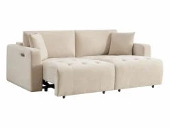 Vente-unique Sofá Relax|Sofá de 3 plazas con asiento deslizante eléctrico en tejido DIMARIAS