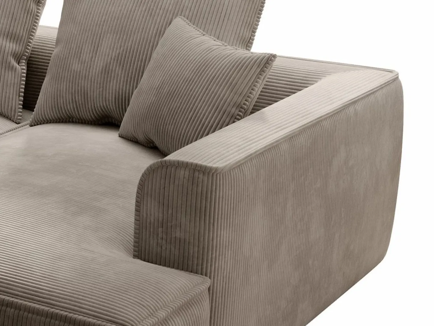 Sofá de 3 plazas con asiento profundo en pana color diseño PINETA^Vente-unique Sale