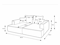 Sofá de 3 plazas con asiento profundo en pana color diseño PINETA^Vente-unique Sale
