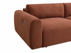 Vente-unique Sofá Relax|Sofá de 4 plazas con asiento deslizante eléctrico de pana PASTARO