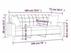Sofá de 3 plazas con cojines cuero sintético 180 cm^vidaxl Discount