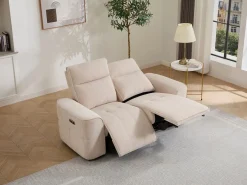 Vente-unique Sofá Relax|Sofá de 2 plazas con relax eléctrico en chenilla SCAMOCO