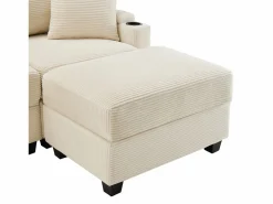 Hauss Spole Sofás Chesterfield|Sofá de 3 plazas con reposapiés, puerto USB y 2 cojines - Pana -