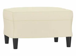 Sofá de 3 plazas con taburete cuero sintético 180 cm^Clicnbuy Sale