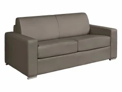 Sofá de 3 plazas convertible express de cuero . Cama 140 cm. Colchón 14 cm. CALITO^Vente-unique Online