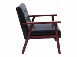 Clicnbuy Sofá de 2 plazas cuero sintético Negro Best