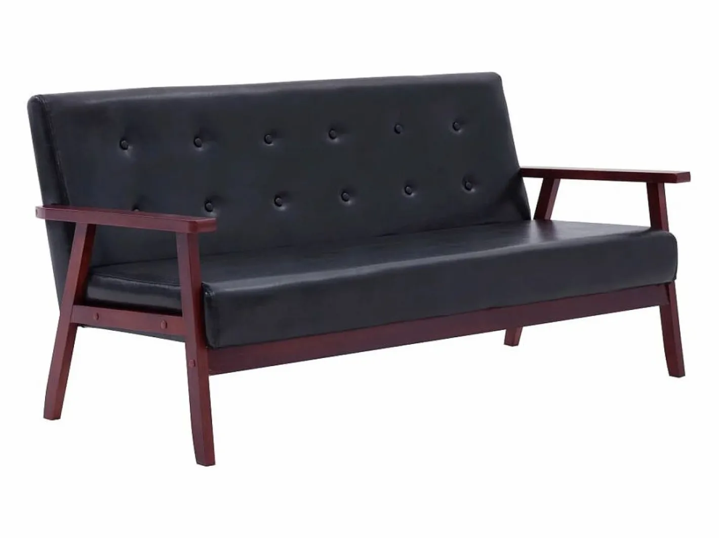 Sofá Vintage|Sofá de 3 plazas cuero sintético PWFG80661