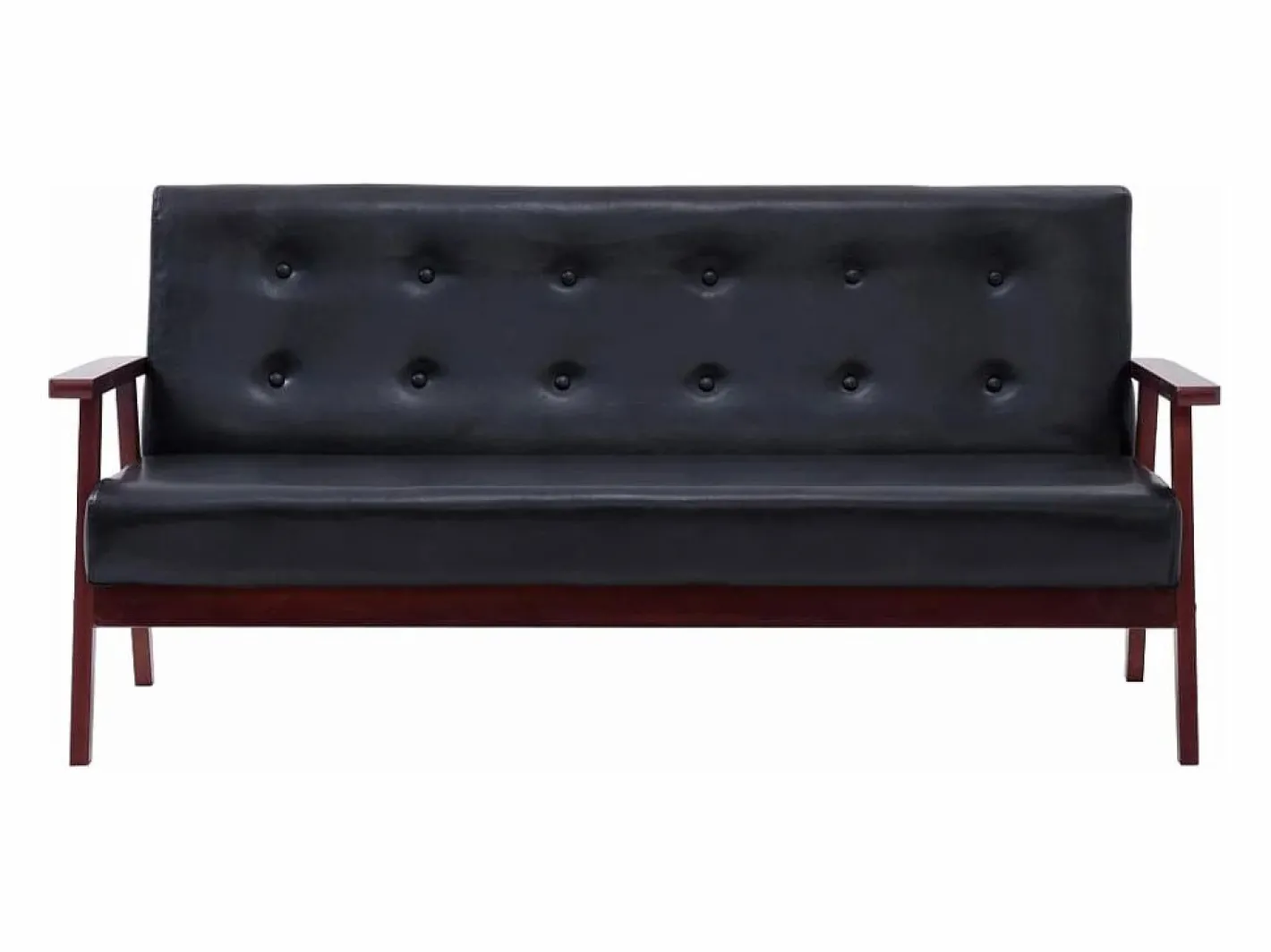 Sofá Vintage|Sofá de 3 plazas cuero sintético PWFG80661