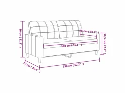 Clicnbuy Sofás De Piel Sintética|Sofá de 2 plazas de cuero sintético color 140 cm