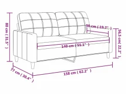 Clicnbuy Sofás De Piel Sintética|Sofá de 2 plazas de cuero sintético color 140 cm