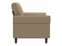 Clicnbuy Sofá de 2 plazas de cuero sintético color capuchino 120 cm Marru00f3n Online