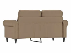 Clicnbuy Sofá de 2 plazas de cuero sintético color capuchino 120 cm Marru00f3n Online