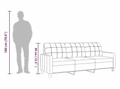 Sofá de 3 plazas de cuero sintético 180 cm^vidaxl New