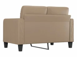 vidaxl Sofá De Piel|Sofá de 2 plazas de cuero sintético color capuchino 120 cm