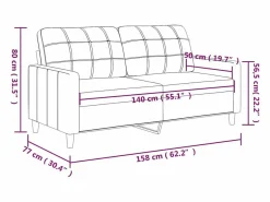 Sofá de 2 plazas de cuero sintético 140 cm^vidaxl Best
