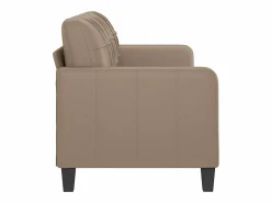 vidaxl Sofá de 3 plazas de cuero sintético color capuchino 180 cm Marru00f3n Best