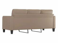 vidaxl Sofá de 3 plazas de cuero sintético color capuchino 180 cm Marru00f3n Best