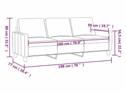 Clicnbuy Sofás De Piel Sintética|Sofá de 3 plazas de cuero sintético 180 cm