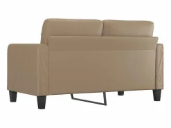 vidaxl Sofá De Piel|Sofá de 2 plazas de cuero sintético color capuchino 140 cm