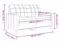 vidaxl Sofá de 2 plazas de cuero sintético 120 cm Negro Outlet