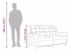 vidaxl Sofá de 2 plazas de cuero sintético 120 cm Negro Outlet