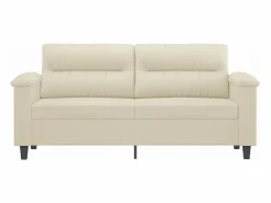 Clicnbuy Sofá de 2 plazas de cuero sintético color 140 cm Crema Outlet