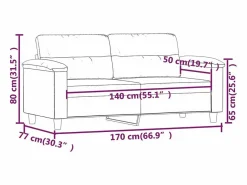 Clicnbuy Sofá de 2 plazas de cuero sintético color 140 cm Crema Outlet