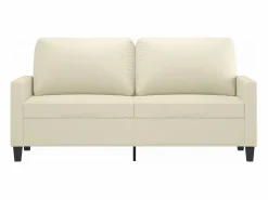Clicnbuy Sofá de 2 plazas de cuero sintético color 140 cm Crema Clearance
