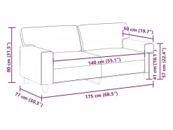 vidaxl Sofá de 2 plazas de cuero sintético 140 cm Gris Clearance