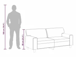 vidaxl Sofá de 2 plazas de cuero sintético 140 cm Gris Clearance