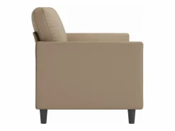 Clicnbuy Sofá de 3 plazas de cuero sintético color capuchino 180 cm Marru00f3n Best