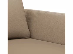 Clicnbuy Sofá de 3 plazas de cuero sintético color capuchino 180 cm Marru00f3n Best