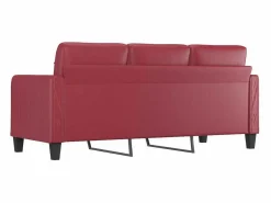 Sofá de 3 plazas de cuero sintético vino 180 cm^vidaxl Best
