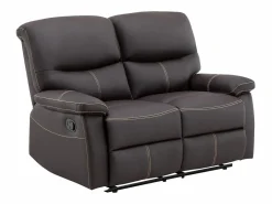 Vente-unique Sofá Relax|Sofá de 2 plazas de relax de piel sintética marrón CANBY