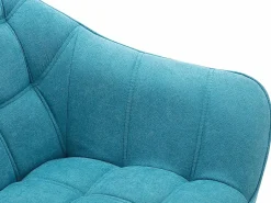Vente-unique Sofá de 2 plazas de tela azul acolchado. Estilo escandinavo. CASERTA Azul turquesa Best