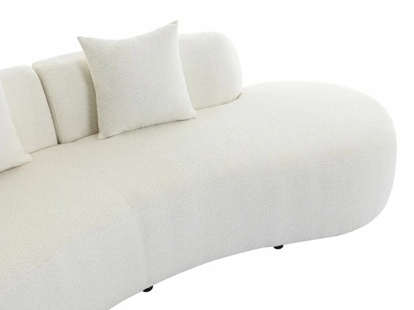 Vente-unique Sofá de 3 plazas de tela bouclé BASILIANA Blanco Discount