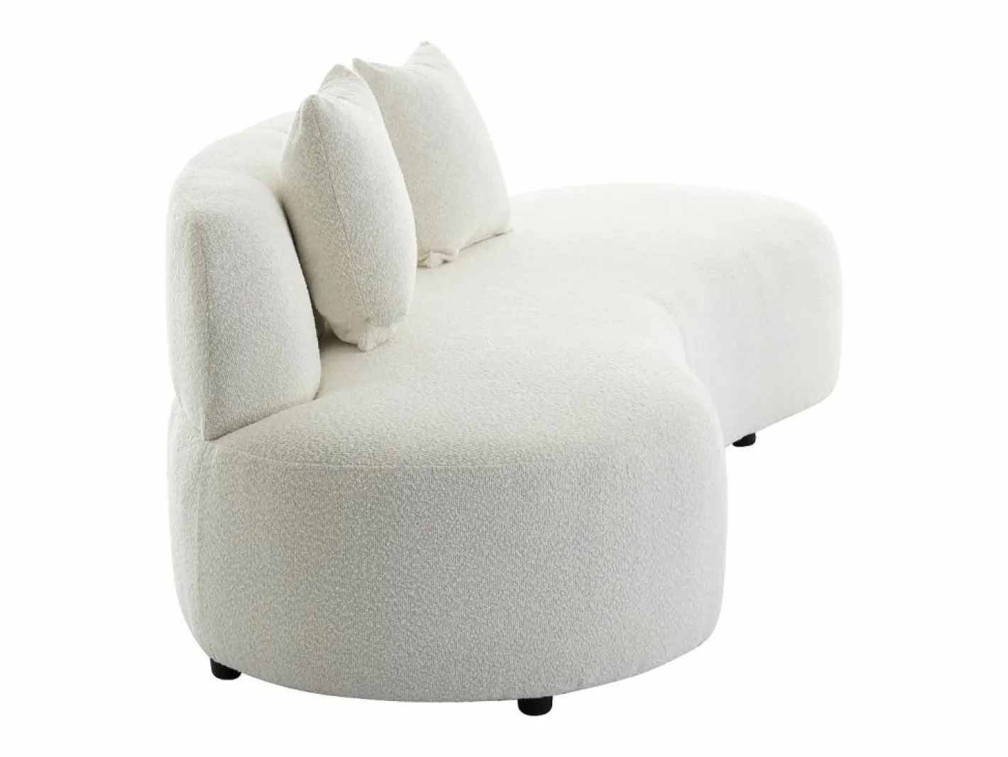 Vente-unique Sofá de 3 plazas de tela bouclé BASILIANA Blanco Discount