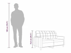vidaxl Sofá de 2 plazas de tela oscuro 140 cm Gris Online