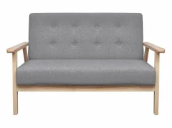Clicnbuy Sofá Vintage|Sofá de 2 plazas de tela claro